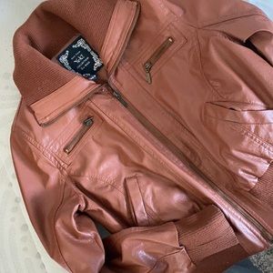 Tan faux leather jacket